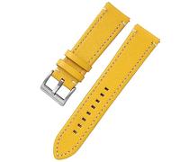 KONGNY Cinturini Cinturino in Pelle da 18-24mm Cinturino in Pelle Morbido e Confortevole, Giallo, 20mm