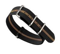 KONGNY Cinturino in Nylon 20mm 22mm Cinturino di Ricambio per Orologio Traspirante con Cinturino Universale, Oro nero-a