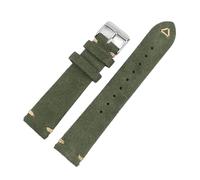 KONGNY Cinturino Orologio In Pelle Scamosciata 18Mm 19Mm 20Mm 21Mm 22Mm 24Mm Sostituzione Cinturino Vintage Grigio, Verde, Fibbia dorata da 18mm