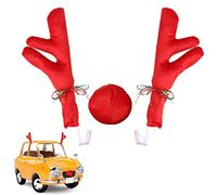 Kongou Corna di Renna E Naso Rudolph per Auto - 3 Pezzi Decorazioni Natalizie per Veicoli
