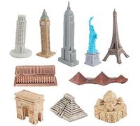 Kongou Statua architettonica 'Edificio di FAMA Mondiale - Empire State Building,City Toys Statue Figurine Figure di Parigi, Pisa, Londra, Atene, Agra, Palenque