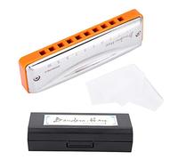 Kongsheng Benders Harp 10 Hole 20 tono blu armonica a forma e texture Chiave C portatile per principianti e professionisti (Arancia)