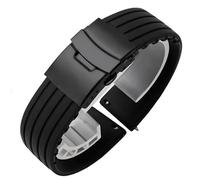 kongsou Cinturino in silicone naturale per orologio Hamilton Khaki Navy Jazzmaster Field Classic(Blackb,22mm)