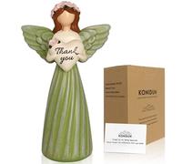KONIDUN Regalo di ringraziamento per donne, regalo di apprezzamento per colleghi, insegnanti, volontari, caregiver, amici, statuette di angelo di ringraziamento in resina dipinta a mano (verde)
