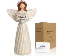 KONIDUN Regalo di ringraziamento per donne, regalo di apprezzamento per colleghi, insegnanti, volontari, badanti, amici, statuette di angelo di ringraziamento in resina dipinta a mano (bianco)