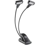 K&M 12273 Lampada per leggio musicale Double 4 LED T-Model FlexLight nera - aggangio con pinza - 3000 Kelvin, 64 Lumen
