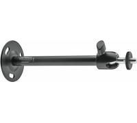 K&M 24350 Supporto da parete universale, in acciaio, nero - distanza dal muro 20 cm - raccordo 3/8" e 5/8", inclinazione di 360° - per microfono
