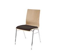 Konig & Meyer K&M 13410 sedia impilabile naturale - faggio, acciaio - sedi d'orchestra leggera - robusta, per molteplici utilizzi, con piedi cromati, con sedile imbottito