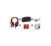 Cuffie Konix Mythics Gamer Switch Pack + Copertina di trasporto + Templado Glass Protector + Case per 4 auto da gioco + Cavo US