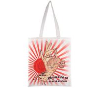 Konix Alchemy Borsa Tote con manici lunghi - 38 x 42 cm - 100% poliestere - Motivo drago - Bianco