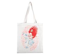 Konix Alchemy Borsa Tote con manici lunghi - 38 x 42 cm - 70% poliestere e 30% cotone - Motivo Fiamma - Bianco
