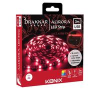 Konix Drakkar Striscia luminosa LED gaming Aurora di 3 metri - Rivestimento adesivo - 16 colori - Connessione USB