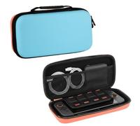 Konix Borsa di trasporto e protezione Carry Bag per Nintendo Switch 2 - Tasca in rete per accessori - 8 scomparti per giochi - Azzurro e rosso chiaro