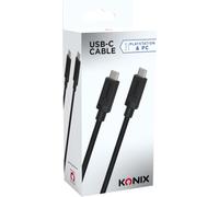 Konix Cavo da USB 3.0 Tipo C a Tipo C - Velocità 5 Gbps - Intrecciato in nylon - Lunghezza 3 M - Nero