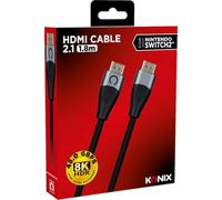 Konix Cavo HDMI 2.1 per Nintendo Switch 2 - Compatibilità 4K e 8K - Nylon intrecciato - Lunghezza 1,8 m - Nero