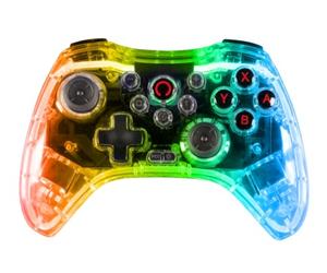 Konix Controller wireless Crystal Switch, Switch OLED, PC e PS4 - Autonomia 10 h - Bluetooth 5.0 EDR - Vibrazione - Illuminazione LED RGB regolabile