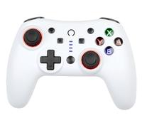 Konix Controller wireless Snow per Nintendo Switch e Switch 2 - Autonomia 12 ore - Bluetooth 5.0 10 m - Funzioni Turbo e Auto - Illuminazione RGB - Bianco
