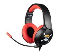 Konix Cuffie da gioco cablate One Piece per PC, PS4, PS5, Switch, Xbox One e Series X|S - Microfono - Cavo da 1,5 m - Connettore jack da 3,5 mm - Modello Luffy
