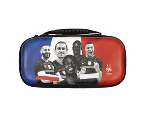 Konix Custodia protettiva e custodia da trasporto FFF per console Nintendo Switch, motivo: Benzema, Griezmann, Pogba, Mbappé, Kanté
