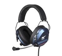 Konix Cuffie gaming cablate Skyfighter One per PC - Microfono flessibile - Cavo USB 2,4 m - Retroilluminazione LED - Nero e Blu