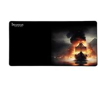 Konix Drakkar Tappetino per mouse gaming Heidrun XXL 90 x 46 cm - Base antiscivolo in gomma - Design vichingo