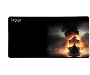 Konix Drakkar Tappetino per mouse gaming Heidrun XXL 90 x 46 cm - Base antiscivolo in gomma - Design vichingo