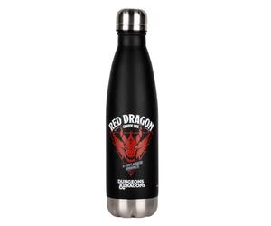 Konix Dungeons & Dragons Bottiglia termica - Acciaio inossidabile - 500 ml - Design drago rosso - Nero