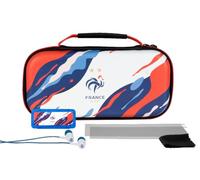 Konix FFF Set di accessori gaming per Nintendo Switch, Switch Lite e Switch OLED - Custodia - Cuffie - Design con onde blu, bianco e rosso
