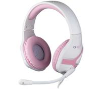 Konix Geek Girl Cuffie gaming con cavo Crystal PS4, PS5, Switch, Xbox One e Series X|S - Microfono - Cavo da 1,5 m - Connettore Jack da 3,5 mm - Bianco e rosa