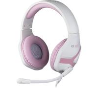 Konix G irl Cuffie gaming con cavo Crystal PS4, PS5, Switch, Xbox One e Series X|S - Microfono - Cavo da 1,5 m - Connettore Jack da 3,5 mm - Bianco e rosa