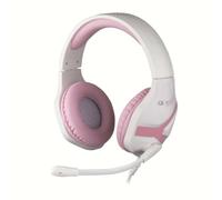 Konix Geek Girl Cuffie gaming con cavo Crystal PS4, PS5, Switch, Xbox One e Series X|S - Microfono - Cavo da 1,5 m - Connettore Jack da 3,5 mm - Bianco e rosa