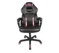 Konix Geek Star Sedia da ufficio gaming Onyx - Inclinazione del sedile di 15° - Altezza regolabile - Pelle sintetica - Nero e rosa