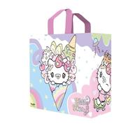 Konix Hello Kitty Borsa della Spesa 40 x 45 x 20 cm - Materiale riciclato - Bianco - Design con gelato