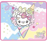 Konix Hello Kitty Tappetino per mouse gaming 32 x 27 cm - Superficie in microfibra antiscivolo - Gomma - Design con gelato