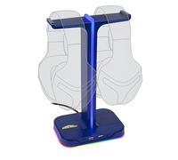 Konix My Hero Academia Supporto doppio per cuffie da gioco - Retroilluminazione arcobaleno - Blu