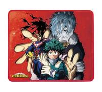 Konix My Hero Academia Tappetino per mouse gaming 32 x 27 cm - Base antiscivolo - Superficie in silicone 3D - Rosso
