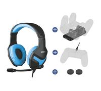 Konix Mythics Pack accessori gaming PS4 - Cuffie PS-400 - Stazione di ricarica doppia - Cavo di ricarica USB da 3 m - Appoggi per il pollice