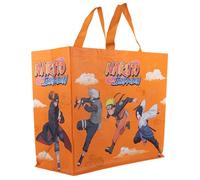 Konix Naruto Shippuden Borsa della Spesa 40 x 45 x 20 cm - Materiale riciclato - Design di Naruto, Sasuke, Kakashi e Itachi - Arancione