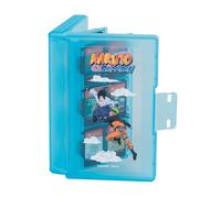 Konix Naruto Shippuden Porta Cartucce gaming Nintendo Switch - 24 scomparti - Design Naruto e Sasuke - Blu