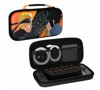 Konix Naruto Shippuden Custodia protettiva e da trasporto per Nintendo Switch 2 - Scomparto accessori e 8 giochi - Motivo Naruto e Sasuke - Nero