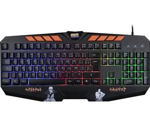 Konix Naruto Shippuden Tastiera gaming con cavo - Membrana AZERTY - Anti-ghosting - Cavo da 1,7 m - Design Naruto e Sasuke