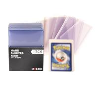 Konix Protezioni per carte Hard Sleeves 3“ x 4” 35 pt - 25 buste - Compatibili con Lorcana, Magic The Gathering, Pokémon - Plastica - Trasparenti