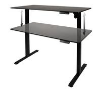 Konix scrivania gaming Elevate regolabile in altezza - 120 x 60 x 73-118 cm - struttura a T in metallo - 3 livelli di altezza - colore nero