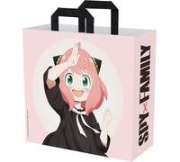 Konix Spy x Family Borsa shopper - Dimensioni 40 x 45 x 20 cm - Materiale riciclato - Motivo Anya - Rosa