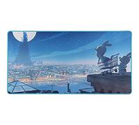 Konix Tappetino per mouse Rabbids Silly Rabbits, 90 x 46 cm, per PC, giochi e ufficio, superficie ruvida antiscivolo, in gomma, motivo: città