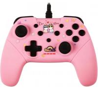 Konix Unik Controller con cavo per Nintendo Switch, Switch 2 e PC - Cavo da 3 m - Fantasia Be Love, unicorni - Rosa