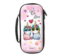 Konix UnikCustodia di protezione e trasporto - Nintendo Switch, Switch Lite e Switch OLED - Alloggio 8 giochi - Motivo Be Love, unicorni
