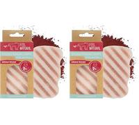 Konjac - Spugna per corpo in argilla rossa, feel naturale (Confezione da 2)