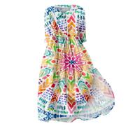 KonJim Abito da donna estate 2024 floreale boho abito casual a strati con tasche abito midi estivo casual abito midi cocktail party abiti da lavoro, Giallo, XL