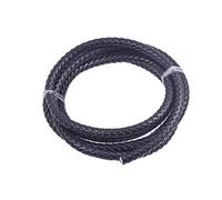 KONMAY 1,8 m di cordoncino rotondo in pelle intrecciata Geneuine da 8,0 mm, colore: nero